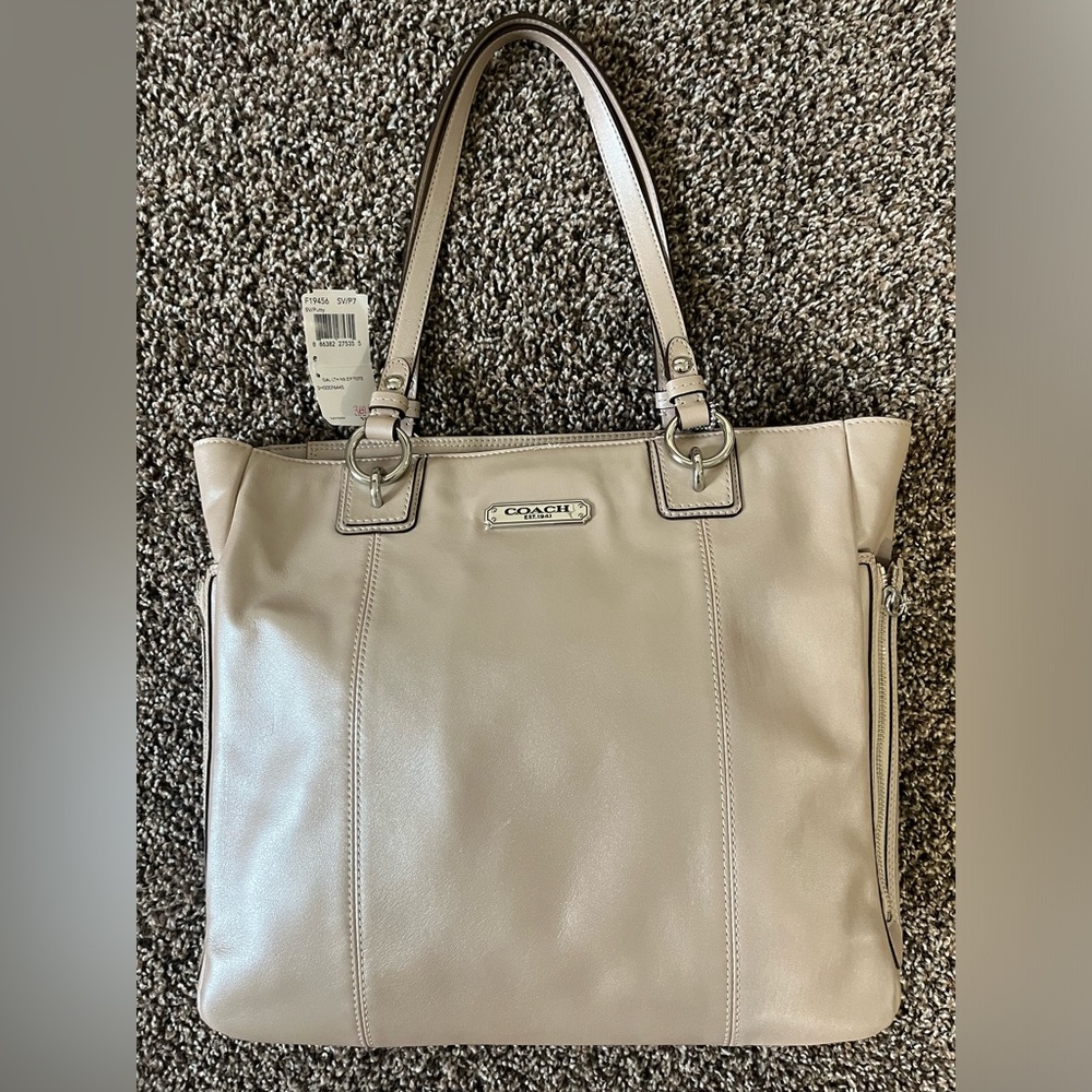 Coach Tote Purse - Putty / Champagne Color